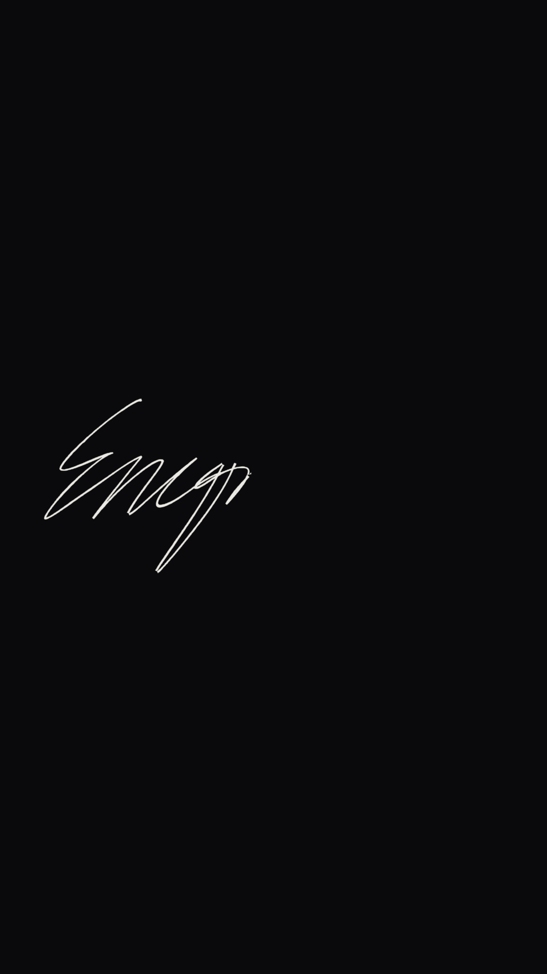 Firma a mitad de escribirse, vertical